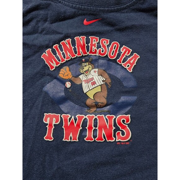 Nike Baby MLB Minnesota Twins TC bear tshirt Navy Blue size 24 Months - Picture 3 of 6